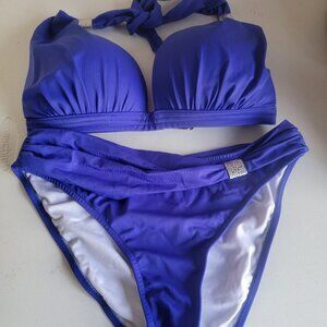Venus Goddess Push Up Bikini 32DDD/34DD/36D top Size 10 Bottom Royal Blue